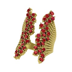 Garnet 18 ayar altın yüzük