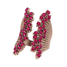 Rodolit garnet 18 ayar rose altın yüzük