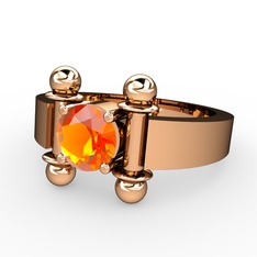 Nora Tektaş Yüzük - Sitrin 18 ayar rose altın yüzük #44ttzo