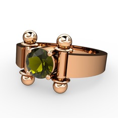Peridot 925 ayar rose altın kaplama gümüş yüzük