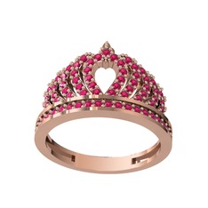 Rodolit garnet 18 ayar rose altın yüzük