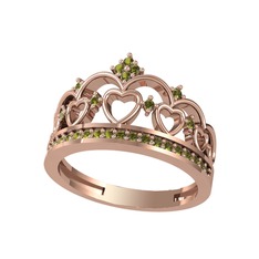 Peridot 14 ayar rose altın yüzük
