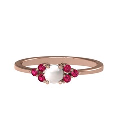 Inci ve rodolit garnet 14 ayar rose altın yüzük