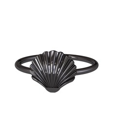 İstiridye Yüzük - 925 ayar siyah rodyum kaplama gümüş yüzük #1ox30up