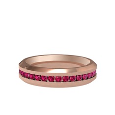 Rodolit garnet 8 ayar rose altın yüzük