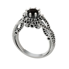 Luana Tektaş Yüzük - Siyah zirkon 925 ayar gümüş yüzük #160rg9j