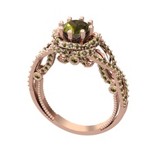 Luana Tektaş Yüzük - Peridot 925 ayar rose altın kaplama gümüş yüzük #18gbbp4