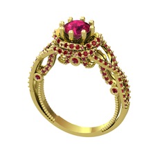 Rodolit garnet ve garnet 14 ayar altın yüzük