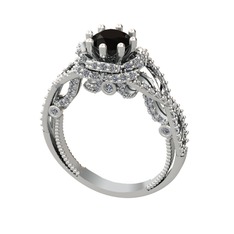 Luana Tektaş Yüzük - Siyah zirkon ve beyaz zirkon 925 ayar gümüş yüzük #1edago5