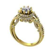 Beyaz zirkon ve swarovski 8 ayar altın yüzük