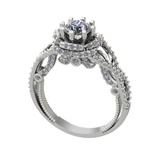 Luana Tektaş Yüzük - Pırlanta 8 ayar beyaz altın yüzük (3.17 karat) #6gxkod