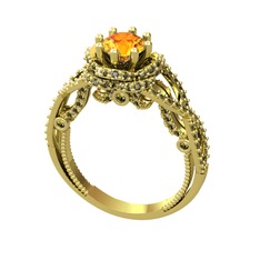 Luana Tektaş Yüzük - Sitrin ve peridot 18 ayar altın yüzük #dduqgi