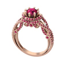 Luana Tektaş Yüzük - Rodolit garnet 14 ayar rose altın yüzük #opxfev