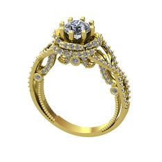 Luana Tektaş Yüzük - Pırlanta ve beyaz zirkon 18 ayar altın yüzük (0.92 karat) #rd1ui1