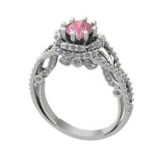 Luana Tektaş Yüzük - Pembe kuvars ve swarovski 925 ayar gümüş yüzük #ruhgy4