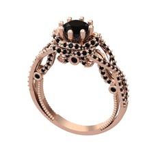 Luana Tektaş Yüzük - Siyah zirkon 18 ayar rose altın yüzük #tczjv5