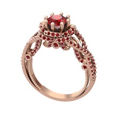 Luana Tektaş Yüzük - Garnet 925 ayar rose altın kaplama gümüş yüzük #xfh0d8