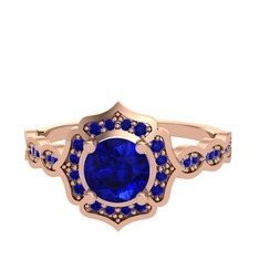 Lab safir 18 ayar rose altın yüzük