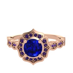 Minimal Arden Yüzük - Lab safir ve ametist 14 ayar rose altın yüzük #1kitdqq