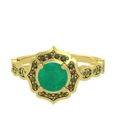 Minimal Arden Yüzük - Kök zümrüt ve peridot 18 ayar altın yüzük #1qql6lg