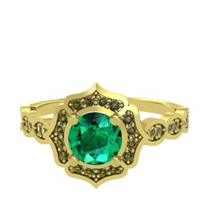 Yeşil kuvars ve peridot 18 ayar altın yüzük