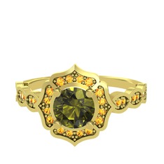 Minimal Arden Yüzük - Peridot ve sitrin 18 ayar altın yüzük #mfg1x7