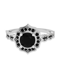 Minimal Arden Yüzük - Siyah zirkon 925 ayar gümüş yüzük #s57iw8