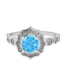 Minimal Arden Yüzük - Akuamarin ve swarovski 925 ayar gümüş yüzük #sk1sa4