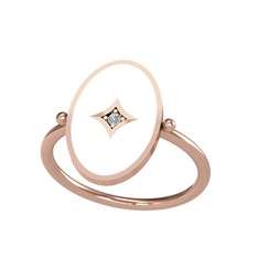 Amara Yüzük - Swarovski 8 ayar rose altın yüzük (Beyaz mineli) #1aktonu