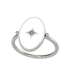 Amara Yüzük - Pırlanta 14 ayar beyaz altın yüzük (0.015 karat, beyaz mineli) #1t7izfp