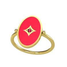 Rodolit garnet 8 ayar altın yüzük (Kırmızı mineli)