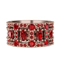 Zelie Tamtur Yüzük - Garnet 925 ayar rose altın kaplama gümüş yüzük #130if1s