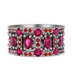 Rodolit garnet ve garnet 925 ayar gümüş yüzük
