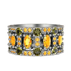 Zelie Tamtur Yüzük - Sitrin ve peridot 925 ayar gümüş yüzük #1ktazvw