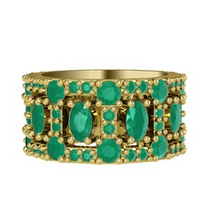 Zelie Tamtur Yüzük - Kök zümrüt 925 ayar altın kaplama gümüş yüzük #1l7pla0