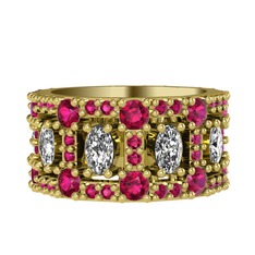 Zelie Tamtur Yüzük - Swarovski ve rodolit garnet 8 ayar altın yüzük #1urgfxb