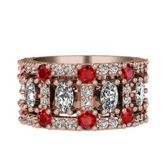 Zelie Tamtur Yüzük - Swarovski ve garnet 8 ayar rose altın yüzük #1ypuba5