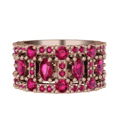 Zelie Tamtur Yüzük - Rodolit garnet 14 ayar rose altın yüzük #5h9b15