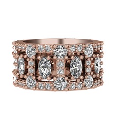 Zelie Tamtur Yüzük - Swarovski ve pırlanta 18 ayar rose altın yüzük (1.76 karat) #8cv1ke