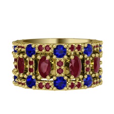 Zelie Tamtur Yüzük - Kök yakut ve lab safir 14 ayar altın yüzük #cjf3qt