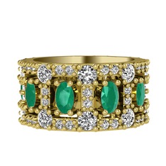 Zelie Tamtur Yüzük - Kök zümrüt, pırlanta ve swarovski 18 ayar altın yüzük (1.76 karat) #dupavj