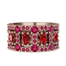 Garnet ve rodolit garnet 18 ayar rose altın yüzük