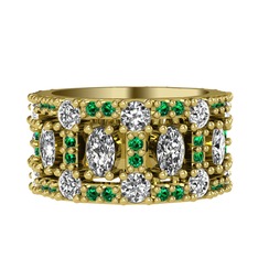 Zelie Tamtur Yüzük - Swarovski, pırlanta ve yeşil kuvars 925 ayar altın kaplama gümüş yüzük (1.76 karat) #rfxgd4