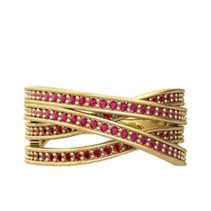 Rodolit garnet ve garnet 18 ayar altın yüzük