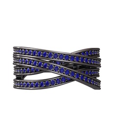 Rhys Yüzük - Lab safir 925 ayar siyah rodyum kaplama gümüş yüzük #1xa6ws