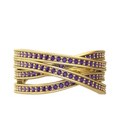 Rhys Yüzük - Ametist 14 ayar altın yüzük #3g1ptn