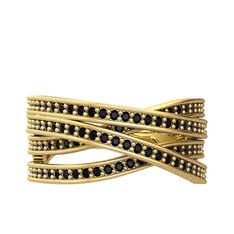 Rhys Yüzük - Siyah zirkon 8 ayar altın yüzük #anuym5