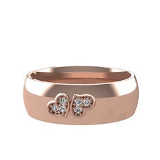 Swarovski 14 ayar rose altın yüzük