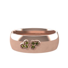 Peridot 18 ayar rose altın yüzük