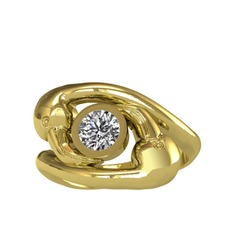 Swarovski 925 ayar altın kaplama gümüş yüzük